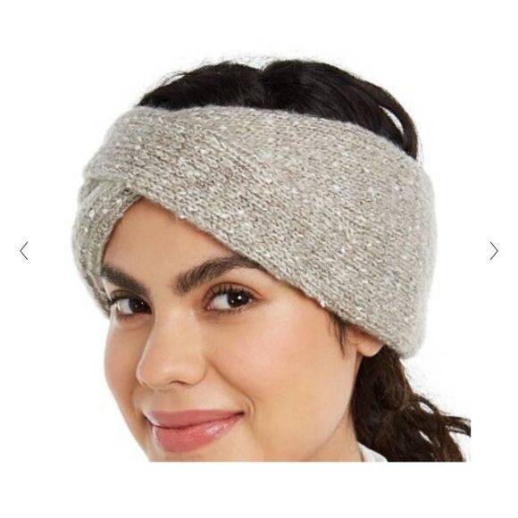NWT DKNY cross knitted head band gray - Picture 1 of 5